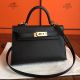 Hermes Kelly Mini II Handmade Bag In Black Epsom Leather