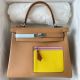 Hermes Kelly Colormatic 25 Handmade Bag in Chai Swifit Leather 