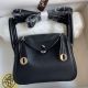 Hermes Mini Lindy Handmade Bag In Black Swift Leather