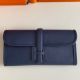 Hermes Jige Elan 29 Clutch Bag In Blue Saphir Epsom Leather