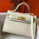 Hermes Kelly Mini II Bag In White Epsom Leather GHW