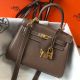Hermes Kelly 20cm Bag In Taupe Clemence Leather GHW