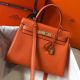 Hermes Kelly 25cm Retourne Bag In Orange Clemence Leather