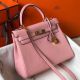 Hermes Kelly 25cm Retourne Bag In Pink Clemence Leather