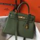 Hermes Kelly 28cm Bag In Canopee Clemence Leather GHW