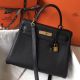 Hermes Kelly 28cm Bag In Black Clemence Leather GHW