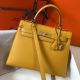 Hermes Kelly 28cm Bag In Yellow Epsom Leather GHW