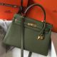 Hermes Kelly 32cm Bag In Canopee Clemence Leather GHW