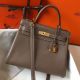 Hermes Kelly 32cm Bag In Taupe Grey Clemence Leather GHW