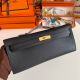 Hermes Kelly Cut Handmade Bag in Black Epsom Calfskin