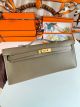 Hermes Kelly Cut Handmade Bag in Taupe Swift Leather