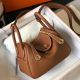 Hermes Lindy Mini Bag In Gold Clemence Leather GHW