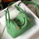 Hermes Lindy Mini Bag In Vert Criquet Clemence Leather GHW