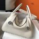 Hermes Lindy 26cm Bag In Beton Clemence Leather PHW