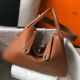 Hermes Lindy 26cm Bag In Gold Clemence Leather GHW
