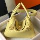 Hermes Lindy 26cm Bag In Jaune Poussin Clemence Leather GHW
