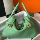 Hermes Lindy 26cm Bag In Vert Criquet Clemence Leather GHW