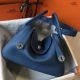 Hermes Lindy 30cm Bag In Blue Agate Clemence Leather PHW 