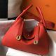Hermes Lindy 30cm Bag In Red Clemence Leather GHW