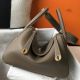 Hermes Lindy 30cm Bag In Taupe Clemence Leather GHW
