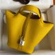 Hermes Picotin Lock 18 Handmade Bag in Jaune Ambre Clemence Leather