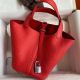 Hermes Picotin Lock 18 Handmade Bag in Red Clemence Leather
