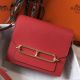 Hermes Mini Sac Roulis 18cm Bag In Red Evercolor Calfskin