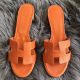 Hermes Oasis Sandals In Orange Epsom Leather