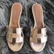 Hermes Oasis Sandals In Champagne Swift Leather