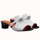 Hermes Candy 40mm Sandals In White Calfskin