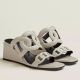 Hermes Figari 55mm Wedge Sandals In Ivory Nappa Leather
