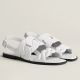 Hermes Grace Sandals in White Nappa Leather