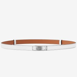 Hermes Kelly 18 Belt In White Epsom Leather