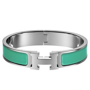 Hermes Green Enamel Clic H PM Bracelet